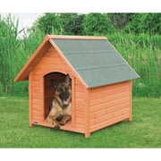 TRIXIE Cottage Weatherproof Outdoor Wooden Dog House Raised Floor for Larger Dogs, Brown