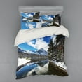 thumbnail image 1 of Ambesonne Winter Bedding Set 4 Pcs, Tranquil National Park, Queen, Brown Blue White, 1 of 3