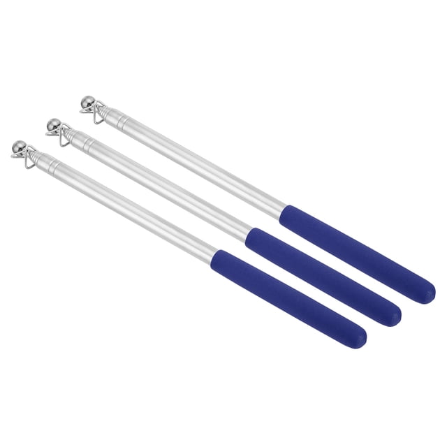 Unique Bargains 1.6M/5.2ft Telescopic Handheld Flagpoles, 3Pcs Teachers Pointer Stick Blue