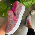 thumbnail image 5 of Xinyolin Stylish Women Slip On Shiny Rhinestone Zipper Platform Shoes Low-cut Sneakers, 5 of 8