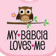 thumbnail image 4 of Inktastic My Babcia Loves Me Girls Owl Girls Baby Bib, 4 of 4