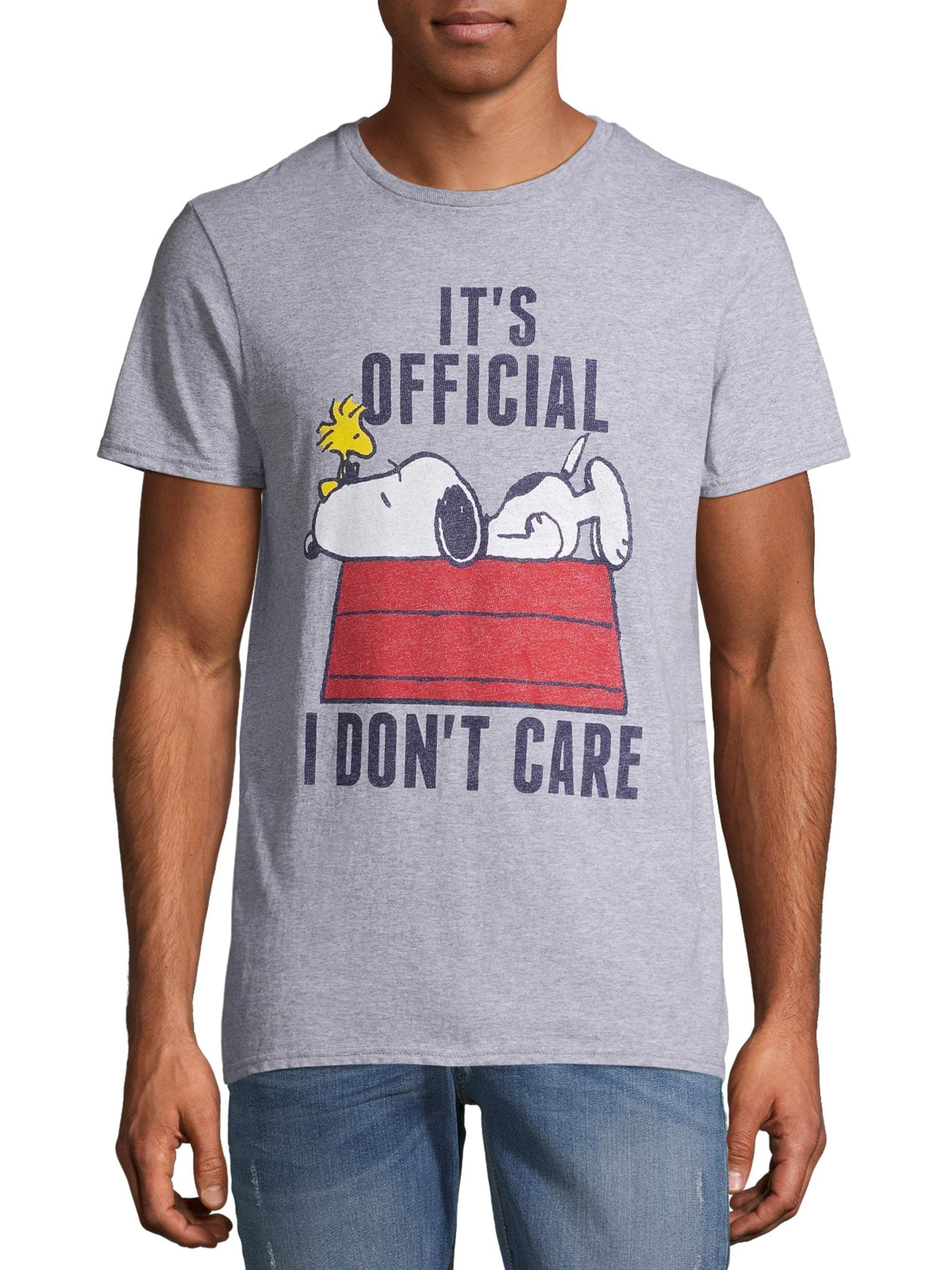 Snoopy Peanuts I Don't Care Men's and Big Men's Graphic T-shirt