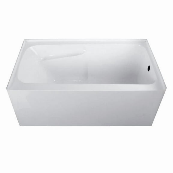 54 in. Acrylic Alcove Tub with Arm Rest & Right Hand Drain Hole, White