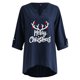 thumbnail image 4 of Tops Para Mujer Tops Con Estampado Navideño Manga Larga Hombro Algodón Lino Cuello en V Blusa Túnica Suelta Odeerbi  ODB183891, 4 of 5