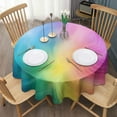 thumbnail image 3 of Rainbow Tie Dye Swirl Pattern Round Tablecloth 60"x60",Wrinkle Wipeable Table Cloth for Kitchen Dining Room Picnic Patio Party, 3 of 6