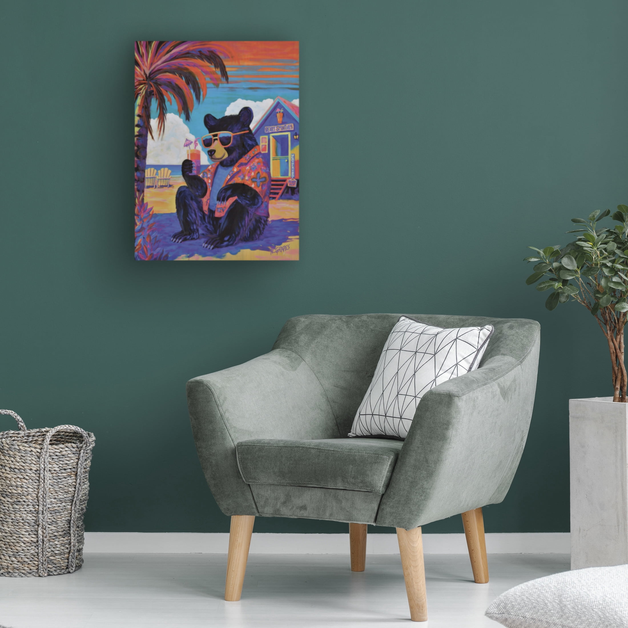 Canvas Wall Art - K.C. Grapes 'Beary Smoothies' Wall Art for Living Room, Bedroom, or Office Décor by Trademark Fine Art - 18 x 24 Inches
