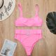 thumbnail image 5 of Conjunto de 2 piezas para mujer Color sólido Cintura alta Bikini Explosión Split Traje de baño Fridja  nalpqowj22718, 5 of 8