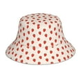 thumbnail image 3 of Daiia Hand Drawn Strawberry Pattern Bucket Hat - Trendy Cotton Sun Hat for Beach, Golf, Fishing - Fun Outdoor Vacation Boonie for Men and Women, 3 of 9