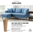 thumbnail image 2 of 6 inch Walnut Ash Wood Furniture Legs, LAVANE Set of 4 Mid-Century Modern Tapered Wooden Replacement Feet with Pre-Drilled 5/16 Inch Bolt & Mounting Plate & Screws for Sofa Couch Bed Armchair Ottoman, 2 of 7