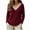 Wine, variant on Long Sleeve Shirts for Women Lace V-Neck Soft Ribbed Knit Pullover Casual Fall Winter Shirt