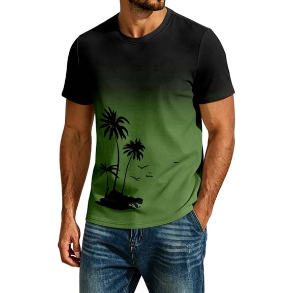 CONZONE Mens Hawaii Tshirts Short Sleeve Beach T-Shirts for Men Crew Neck Tropical Graphic Casual Summer Tee Tops