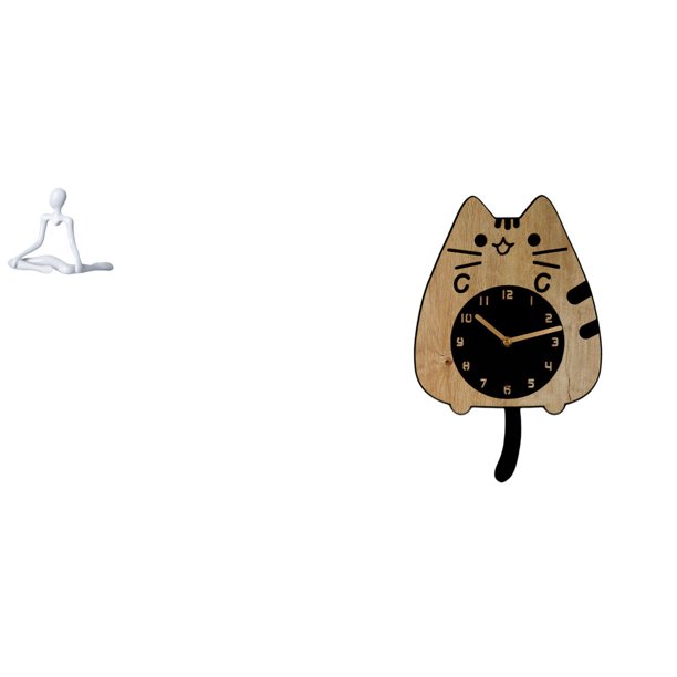 Figura de escritorio,Escultura abstracta de pensador para decoración de oficina y hogar.,Reloj de pared,Reloj de pared decorativo con diseño de gato para sala de estar,silencioso,Reloj de