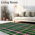 thumbnail image 2 of ODIKA 3'x5' Machine Washable Non-Slip Area Rug, Classic Tartan Patchwork Plaid with Interlocking Festive Motifs High Traffic Rug with Pad, Green, 653865, 2 of 8