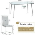 thumbnail image 3 of StnTalk Glass Dining Table Set for 4,5 Piece Dining Table and Chairs Set，Modern Kitchen Dining Room Table with 4 PU Leather Dining Chairs,Dinner Table Set, Light Grey, 3 of 9