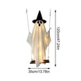 thumbnail image 3 of Halloween Decorations – 47" Hanging Ghost on Swing with LED String Lights, Outdoor Yard & Porch Prop for Haunted House Parties A, 3 of 6