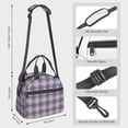 thumbnail image 2 of Uemuo Purple Floral Gingham Check Plaid Printed Lunch Bag Lunch Box Reusable Insulated Lunch Tote Bag, Leakproof Thermal Cooler Sack Food Handbags Case High Capacity, 2 of 5