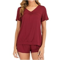 gakvbuo Set For Womens Pajama Sets Split 2 Piece Outfits V Neck