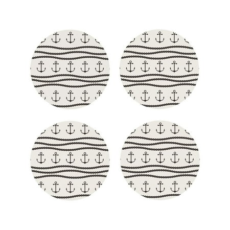 

Tideii Anchors and Ropes for Leather Coasters 4 Pieces Anti-fouling and Anti-scalding Decorative Coasters Suitable for Restaurants Kitchens Coffee Shops-Round Shape