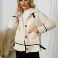 thumbnail image 4 of Women's Coat With Lapel And Button Closure Short Warm Cardigan Top Soft Jacket Women Active Long Sleeve Bed Jacket Cardigan Women Size Medium Women Fitted Jacket Casual Zip up Ladies Coats And Jackets, 4 of 8