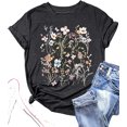 thumbnail image 3 of Women's Vintage Flowers Shirt Floral Botanical Graphic Tees Shirts Summer Wildflowers Tops Casual Loose Vacation Shirt, 3 of 4