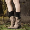 thumbnail image 4 of Yuarrent Calentador de piernas, cubrebotas, puños con colgante de flecos, accesorio de vestir Suministros térmicos Negro, 4 of 5