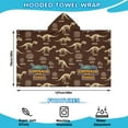 thumbnail image 2 of Brown Cartoon Dinosaurs Fossils Pattern Hooded Bath Towel，50"x30" for Ages 3 To 12 Kids, Quick Dry Lightweight Soft Microfiber Hood Beach Towel Cover Up for Kids, 2 of 7