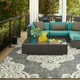 thumbnail image 4 of Style Haven  Marianna Center Medallion Loop Pile Indoor Outdoor Rug Black/Tan 3'7" x 5'6" 4' x 6' Outdoor, Indoor Living Room, Patio Tan, Cream, 4 of 5