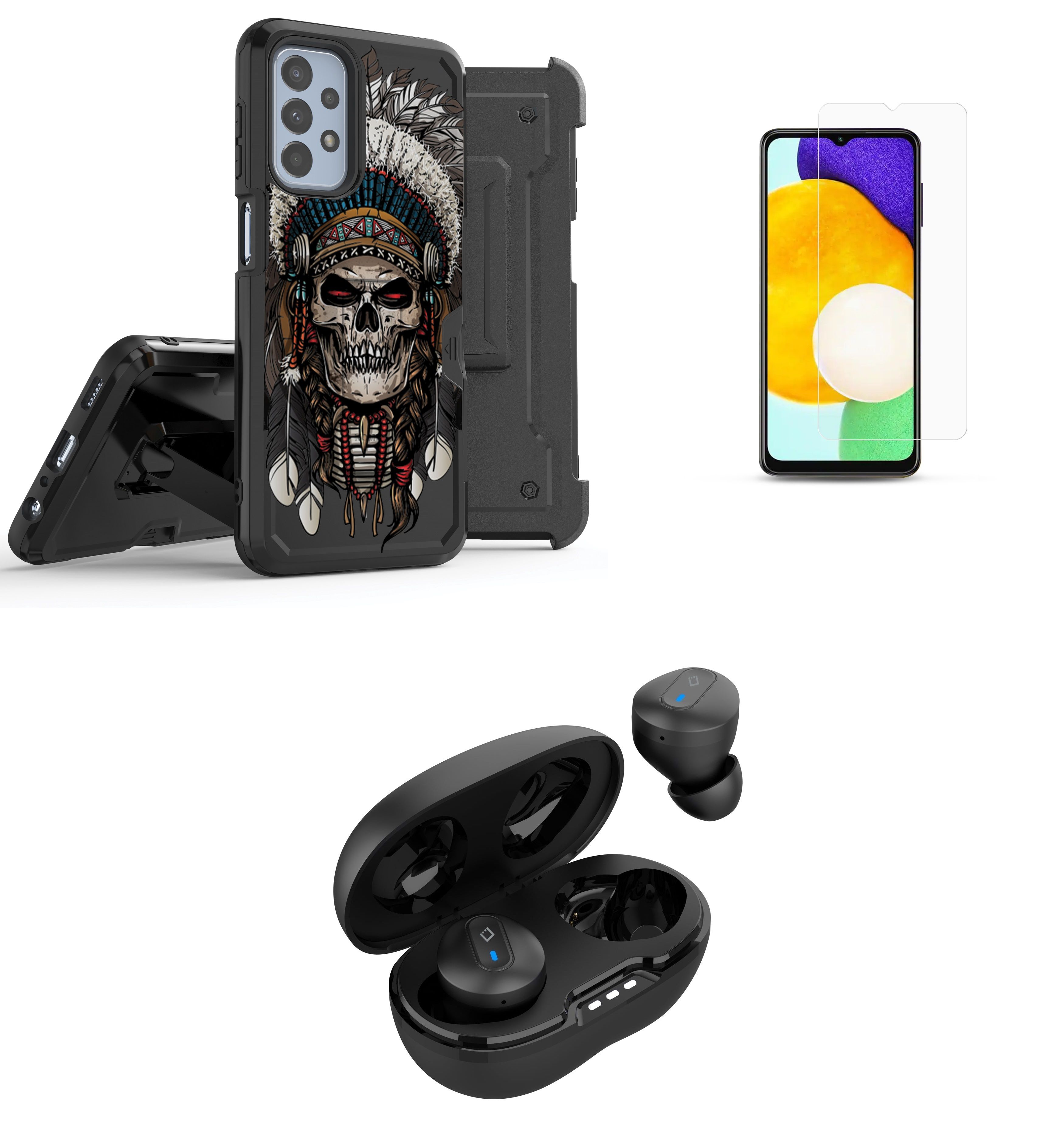 Accessories Bundle Pack for Samsung Galaxy A53 5G Case Heavy Duty