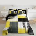 thumbnail image 2 of Manfei Western Artwork Full Size Comforter Sets for Adult, Vintage Oil Printing Bedding Comforter Set, Yellow Grey Watercolor Reversible Bedding Sets, Ultra Soft Home Decor, 3pcs, 2 of 8
