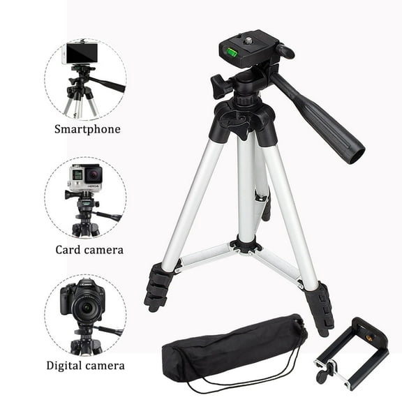 Tebru Flexible 360° Tripod Stand 41.33" Aluminum Tripod for Camera/Smartphone, Black