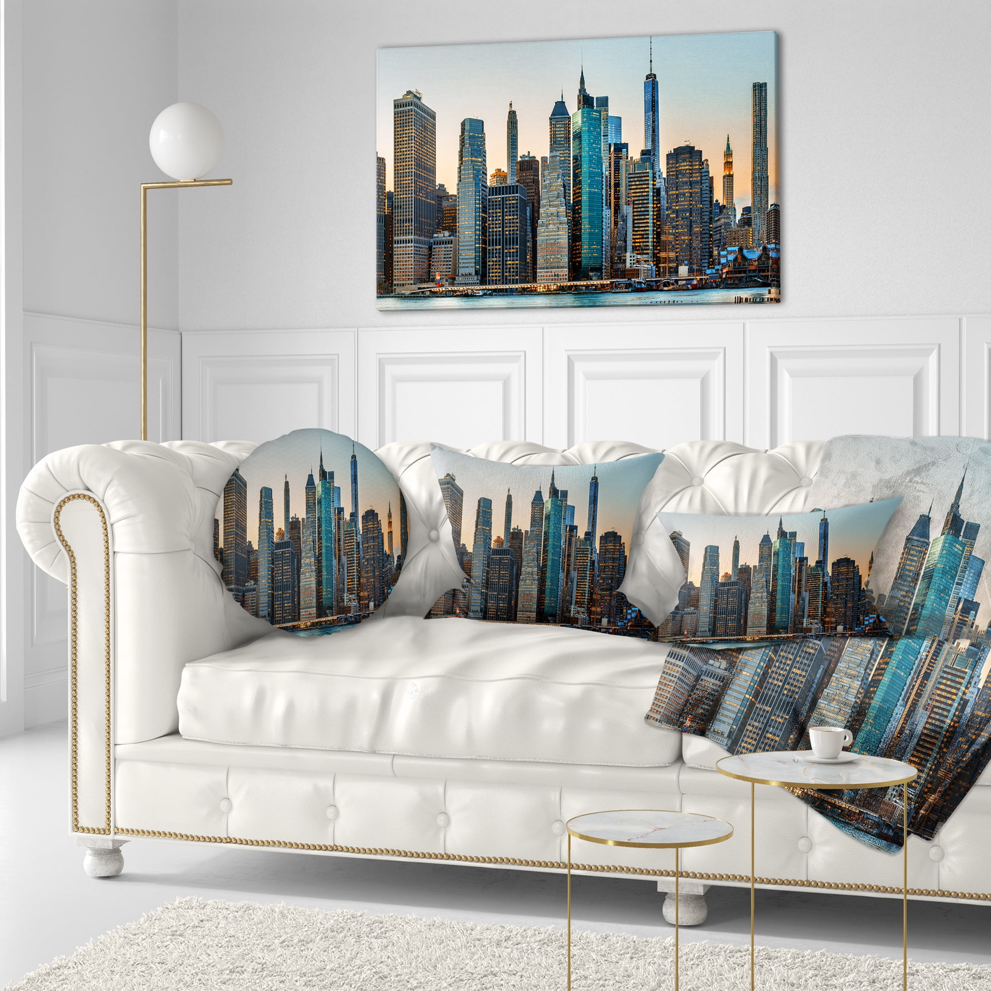 Designart 'New York City Skyline ' Photography Canvas Art Print