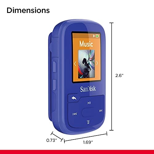 SanDisk 16GB Clip Sport Plus Reproductor MP3, Azul - Bluetooth, Pantal