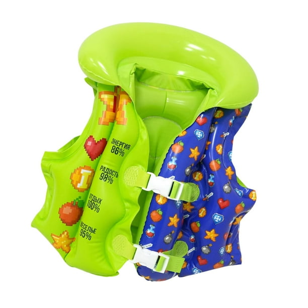 Chaleco de natación inflable para niños,Chaleco de natación inflable para niños Chaleco de natación para bebés,Chaleco de natación inflable para niños pequeños con boya de azul verde