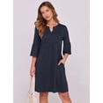 thumbnail image 3 of Minivestido ANRABESS, casual de verano, cuello en V, con volantes, azul para mujer, 3 of 6