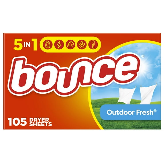 Bounce Fabric Softener Dryer Sheets, Outdoor Fresh Scent, 105 Count