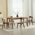 thumbnail image 3 of Dayalane Solid Wood Dining Chairs Set of 4, Mid Century Modern Kitchen Chairs with Curved Open Back, Farmhouse Style for Dining Room, Living Room,Walnut, 3 of 10