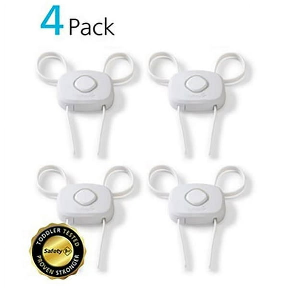 Safety 1st OutSmart Flex Lock with Decoy Button 4pk, White, Toddler