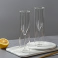 thumbnail image 5 of Cadorn Creative Double - Walled Clear Glass Champagne Flutes, Elegant Drinkware for Toasts, 5 of 6