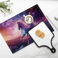 thumbnail image 4 of BaHomeck placemats Set of 4 rectangle Linen Cotton Placemats for Dining Table Washable Heat Resistant,18*12inch,Beautiful Unicorns In The Stars, 4 of 4