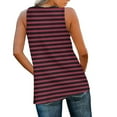 thumbnail image 4 of Womens Tank Top $4.98 Plus Size Stripe V-neck Sleeveless Loose Casual Side Slit Casual Top Black M, 4 of 6