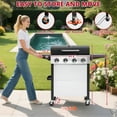 thumbnail image 6 of 4-Burner Gas Grill with 4 Universal Wheels & Bottle Opener, 40000BTU Outdoor Grill with Side Table for Camping, Black & Sliver, 6 of 8