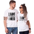 thumbnail image 4 of RQYYD Valentine's Day Tees I Have Everything Matching Couple Shirts Short Sleeve Crewneck Mr and Mrs T-Shirts Engagement Honeymoon, 4 of 5