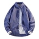 thumbnail image 1 of Blusa y camisa de manga larga con cuello vuelto para hombre, blusa informal a cuadros a la moda con botones y cuello vuelto, blusa de poliéster para hombre, 1 of 3
