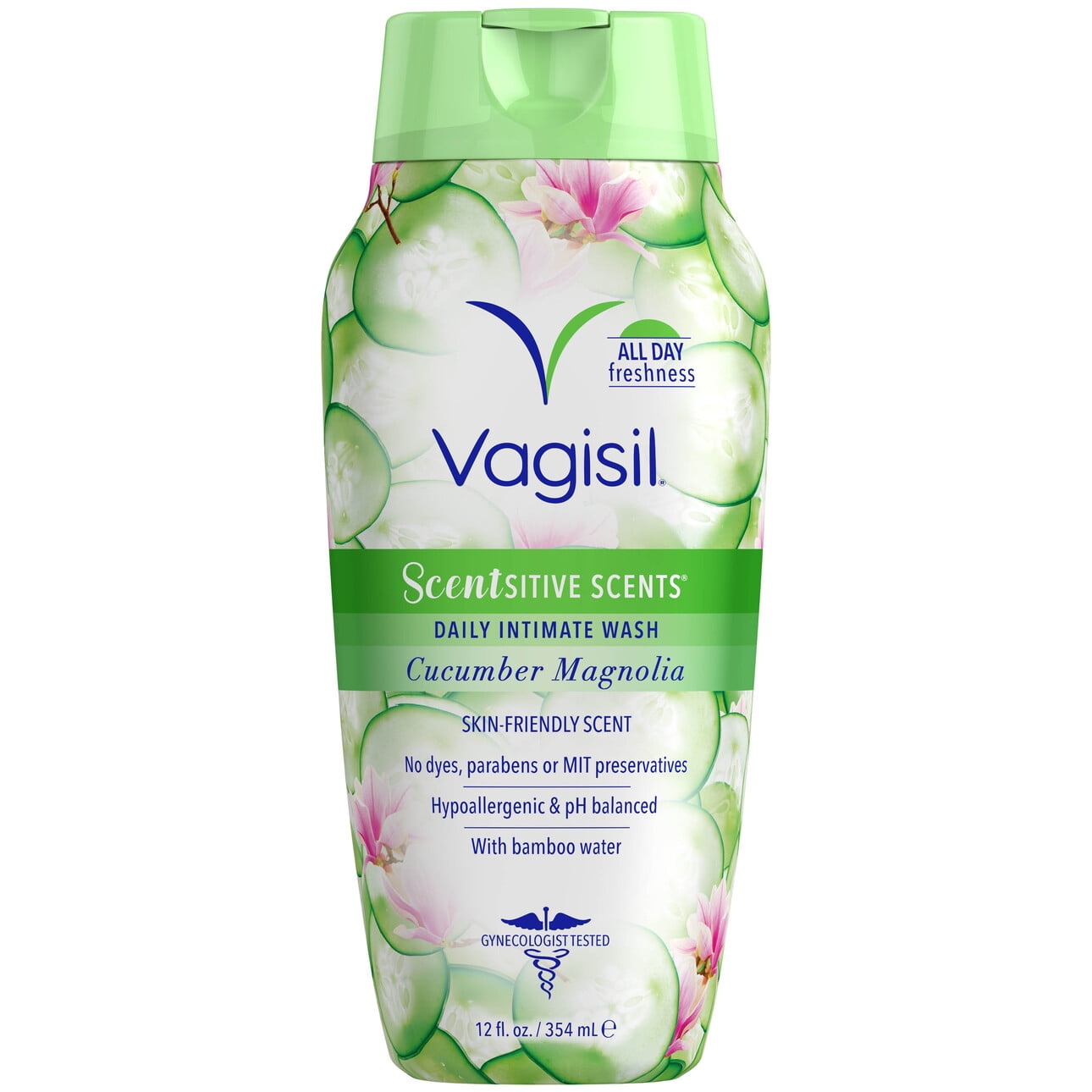 Vagisil Sensitive Scents Feminine Wash, Cucumber Magnolia Scent, 12 oz, 1 Count