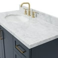 thumbnail image 5 of Ariel Taylor 43 In. Left Offset Oval Sink Vanity With Carrara White Marble Countertop In Midnight Blue, 5 of 11