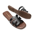 thumbnail image 4 of DREAM PAIRS Women's Slip-on Slides Open Toe Dressy Flat Slide Sandals Fashion Classic Summer Beach Slippers, 4 of 6