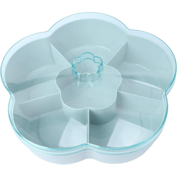 Eervol Uitstekend Kinderpaleis Plastic Serving Trays with Lid Candy Nut Serving Container Appetizer Tray 4  Compartment Food Storage Lunch Organizer Divided Snack Plate Platter Green  - Walmart.com