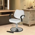thumbnail image 2 of FDW Classic Hydraulic Barber Chair, for Salon Beauty Spa Haircutting Hair Styling, Barber Shop Equipment, Heavy Duty Frame (White）, 2 of 7
