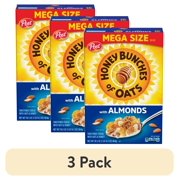 (3 pack) Post Honey Bunches of Oats with Almonds Breakfast Cereal, Mega Family Size Cereal, 30.5 OZ Box
