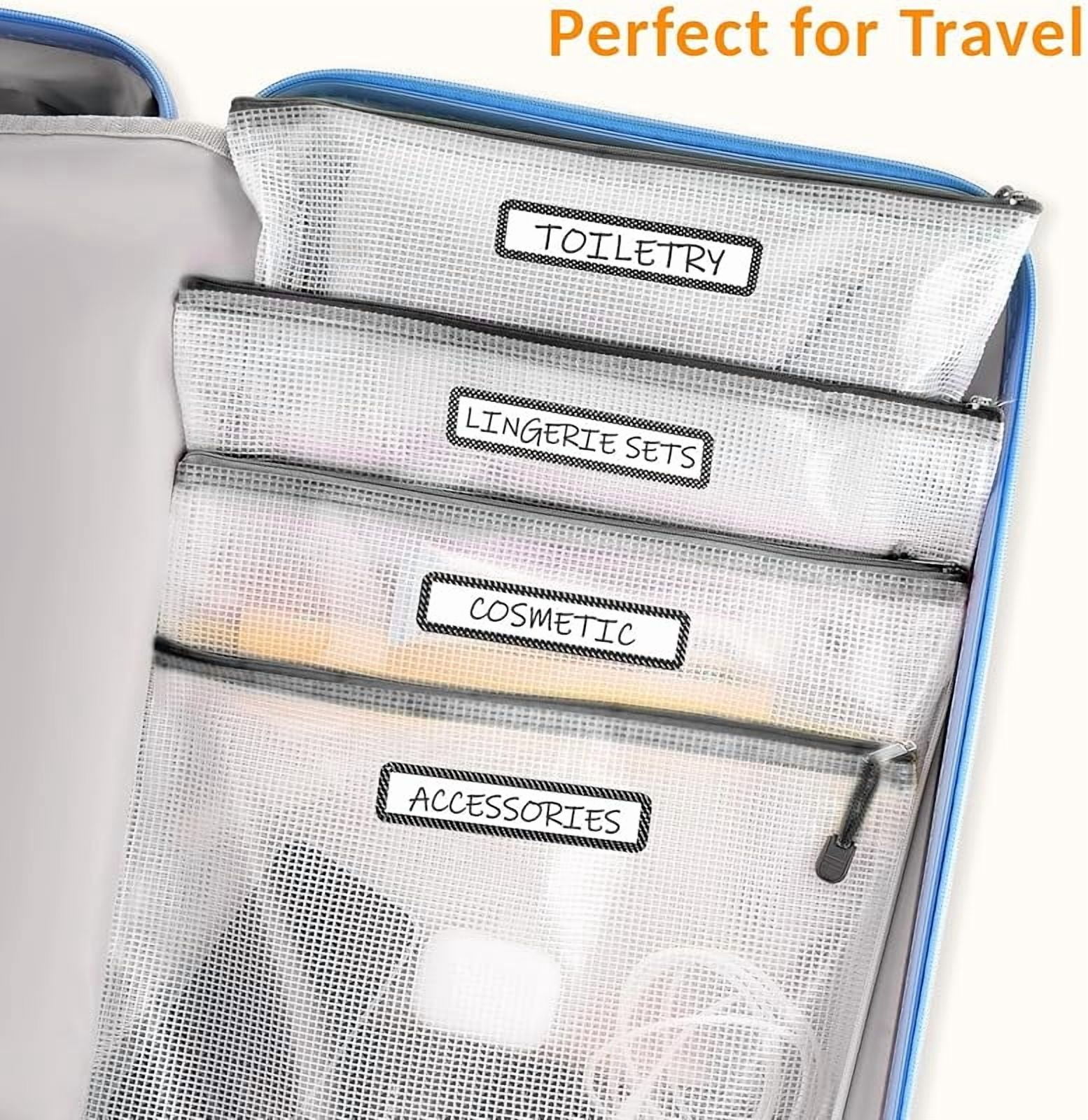 Sooez 24 Pack Mesh Zipper Pouch with Sticky Labels, A4 Mesh Bags for Board Game Puzzles Organization Storage, Durable Letter Size File Folders Organizer for Teacher School Classroom Office Supplies
